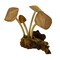 Wood Mushroom Sculpture Natural Tabletop Figurine Root Base Decor